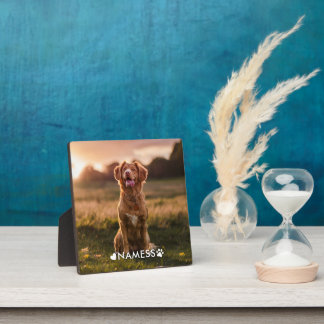 Custom Photo With Your Pet Dog Name Picture On Plaque