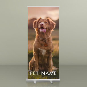 Custom Photo With Your Pet Dog Name Picture On Retractable Banner