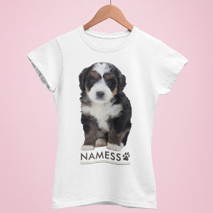 Custom Photo With Your Pet Dog Name Picture On T-Shirt