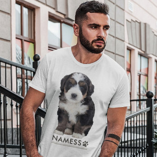 Custom Photo With Your Pet Dog Name Picture On T-Shirt