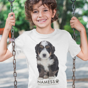 Custom Photo With Your Pet Dog Name Picture On T-Shirt