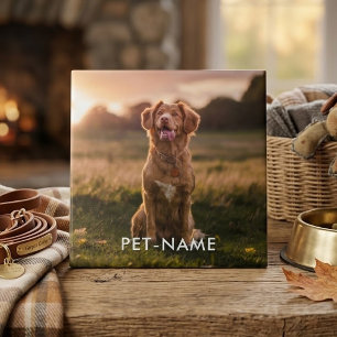 Custom Photo With Your Pet Dog Name Picture On Tile
