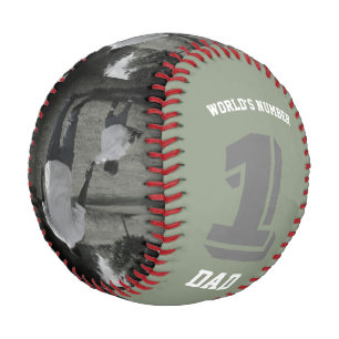 Custom Photo World’s Number One Dad Grandpa Baseball