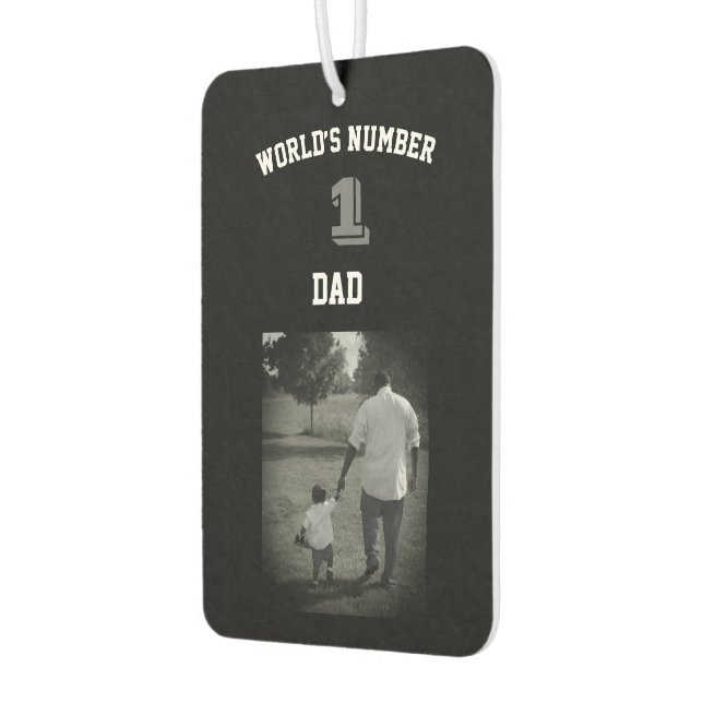 Custom Photo World’s Number One Dad Grandpa Uncle Car Air Freshener (Left)