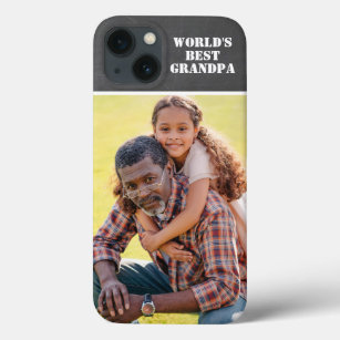 Custom Photo World's Best Grandpa Modern Grey Case-Mate iPhone Case