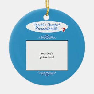 Custom Photo! Worlds Greatest Bernedoodle Ceramic Tree Decoration