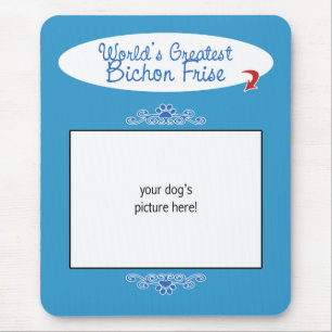 Custom Photo! Worlds Greatest Bichon Frise Mouse Mat