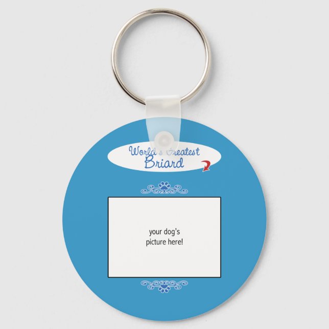 Custom Photo! Worlds Greatest Briard Key Ring (Front)