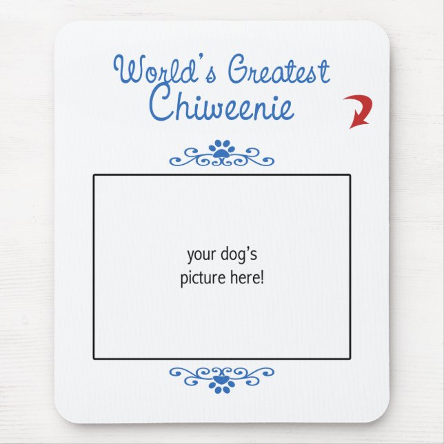 Custom Photo! Worlds Greatest Chiweenie Mouse Mat (Front)