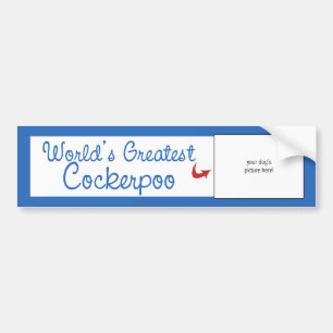 Custom Photo! Worlds Greatest Cockerpoo Bumper Sticker