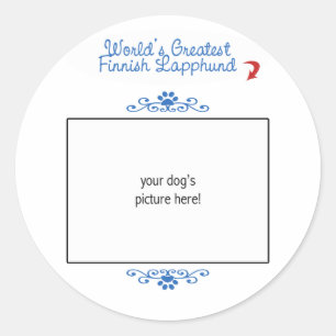 Custom Photo! Worlds Greatest Finnish Lapphund Classic Round Sticker