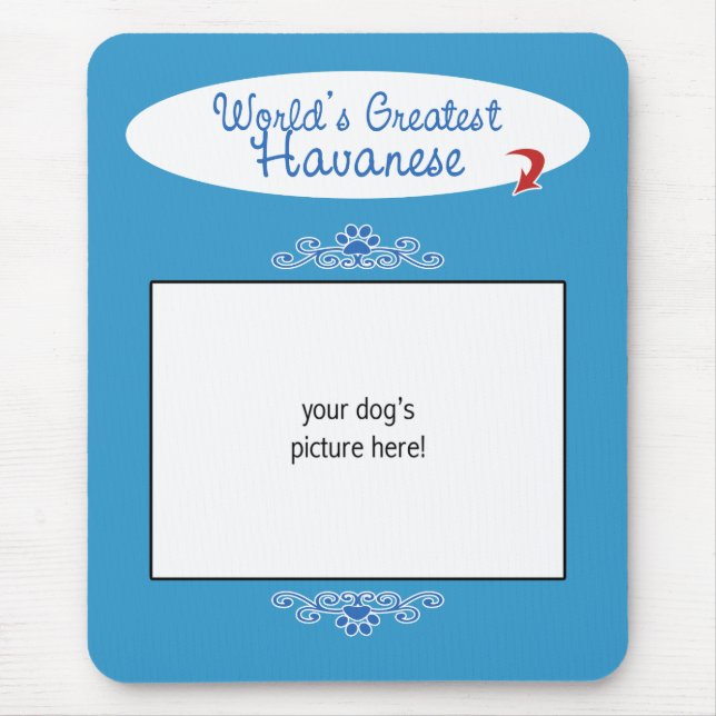 Custom Photo! Worlds Greatest Havanese Mouse Mat (Front)