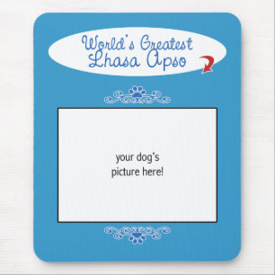 Custom Photo! Worlds Greatest Lhasa Apso Mouse Mat