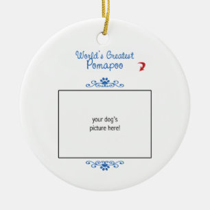 Custom Photo! Worlds Greatest Pomapoo Ceramic Tree Decoration