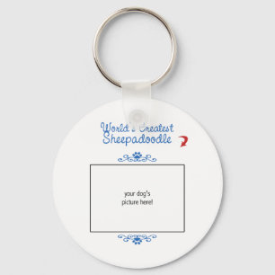 Custom Photo! Worlds Greatest Sheepadoodle Key Ring
