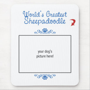 Custom Photo! Worlds Greatest Sheepadoodle Mouse Mat