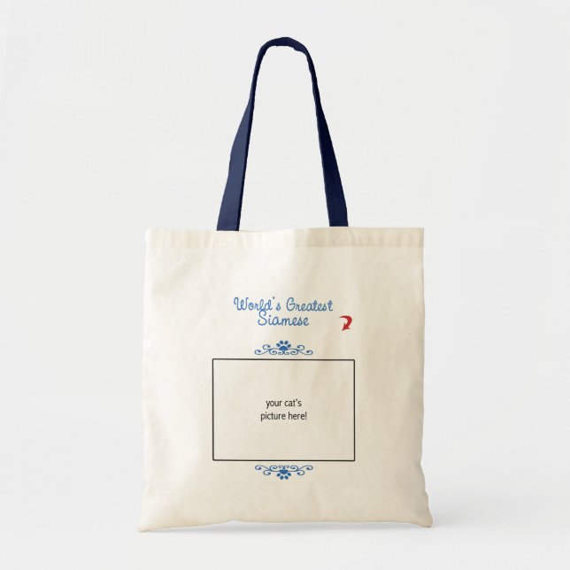Custom Photo! Worlds Greatest Siamese Tote Bag (Front)