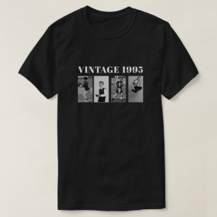 Custom Photo Year Vintage 1995 30th 40th Birthday T-Shirt