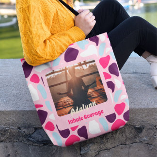 Custom Photo Yoga Lover Teacher Mum Women Gift Tote Bag