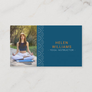 custom photo yoga meditation wellness business card