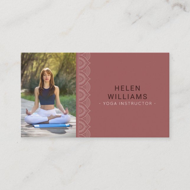 custom photo yoga meditation wellness business card (Front)