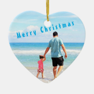 Custom Photo Your Own Design Best Dad Christmas Ceramic Tree Decoration