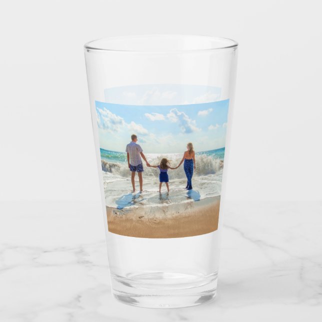 Custom Photo - Your Own Design - Family Vacation Glass (Front)