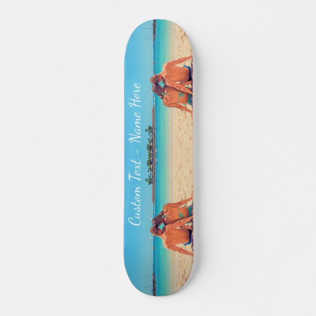 Custom Photo Your Summer Holiday Design Skateboard (Front)
