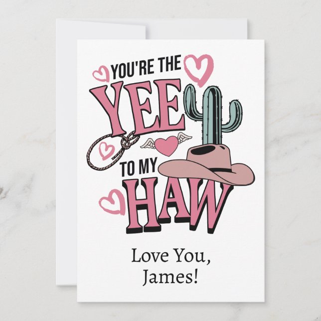 Custom Photo You're the Yew to My Haw Love Card (Front)