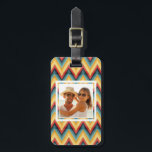 Custom Photo Zig Zag Striped Background 2 Luggage Tag<br><div class="desc">Seamless zig zag striped background in orange,  yellow,  blue,  red  © and ® Bigstock® - All Rights Reserved.</div>
