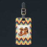 Custom Photo Zig Zag Striped Background 2 Luggage Tag<br><div class="desc">Seamless zig zag striped background in orange,  yellow,  blue,  red  © and ® Bigstock® - All Rights Reserved.</div>