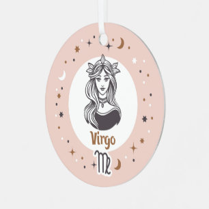 Custom Photo Zodiac Sign Virgo Metal Tree Decoration