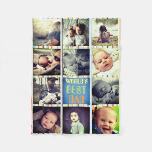 Custom photograph collage and text fleece blanket