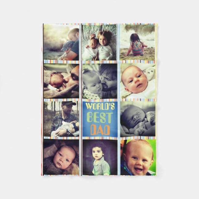 Custom photograph collage and text fleece blanket (Front)