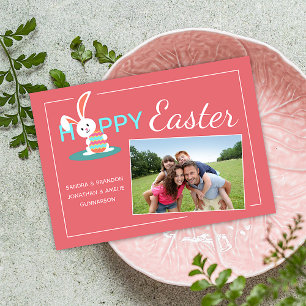Custom Photograph Happy Easter Bunny Easter Holiday Card