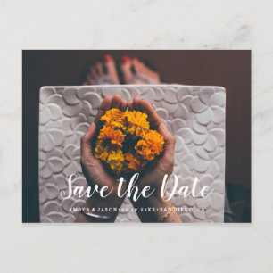 Custom Photograph Indian wedding Save the Date Announcement Postcard