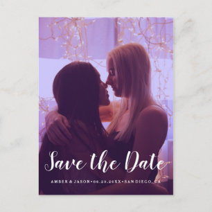 Custom Photograph romantic modern Save the Date Announcement Postcard
