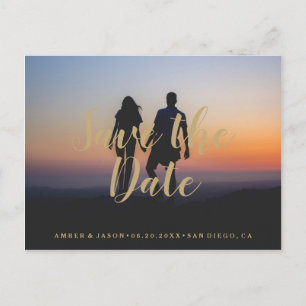 Custom Photograph romantic modern Save the Date Announcement Postcard