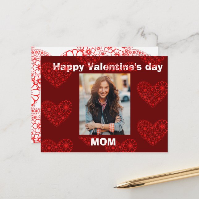 Custom photography mum valentine day  postcard (Front/Back In Situ)