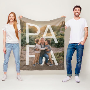 Custom PhotoPop Papa Fleece Blanket