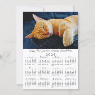 Custom Photos 2025 Calendar Happy New Year Holiday Card