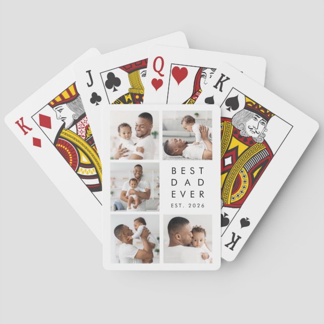 Custom Photos Best Dad Ever Playing Cards (Back)