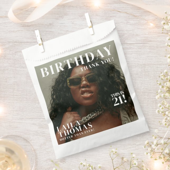 Custom Photos Birthday Party Magazine Cover Favour Bags (Clipped)