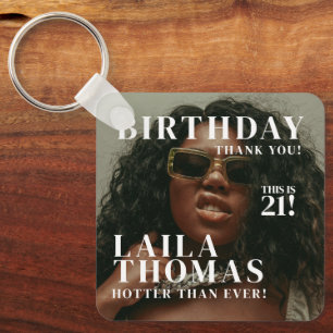 Custom Photos Birthday Party Magazine Cover Key Ring