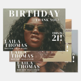 Custom Photos Birthday Party Magazine Cover Wrapping Paper Sheet