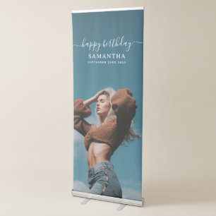 Custom Photos Birthday Party Selfie Picture Retractable Banner