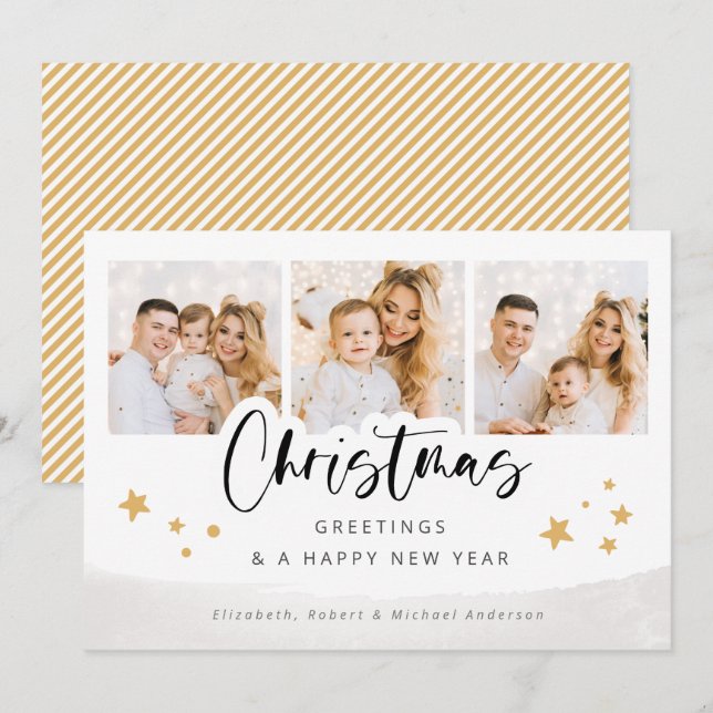 Custom Photos Christmas Holiday Greeting Card (Front/Back)