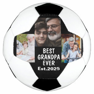 custom Photos Collage, Best grandpa Ever Football
