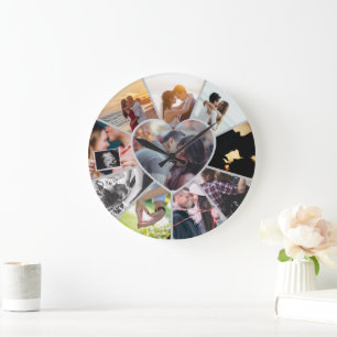 Custom Photos Collage Clock   Gift for Christmas