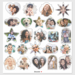 Custom Photos Cute Fun Shapes Vinyl Stickers Sheet